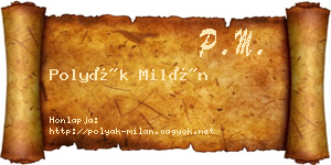 Polyák Milán névjegykártya