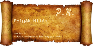 Polyák Milán névjegykártya